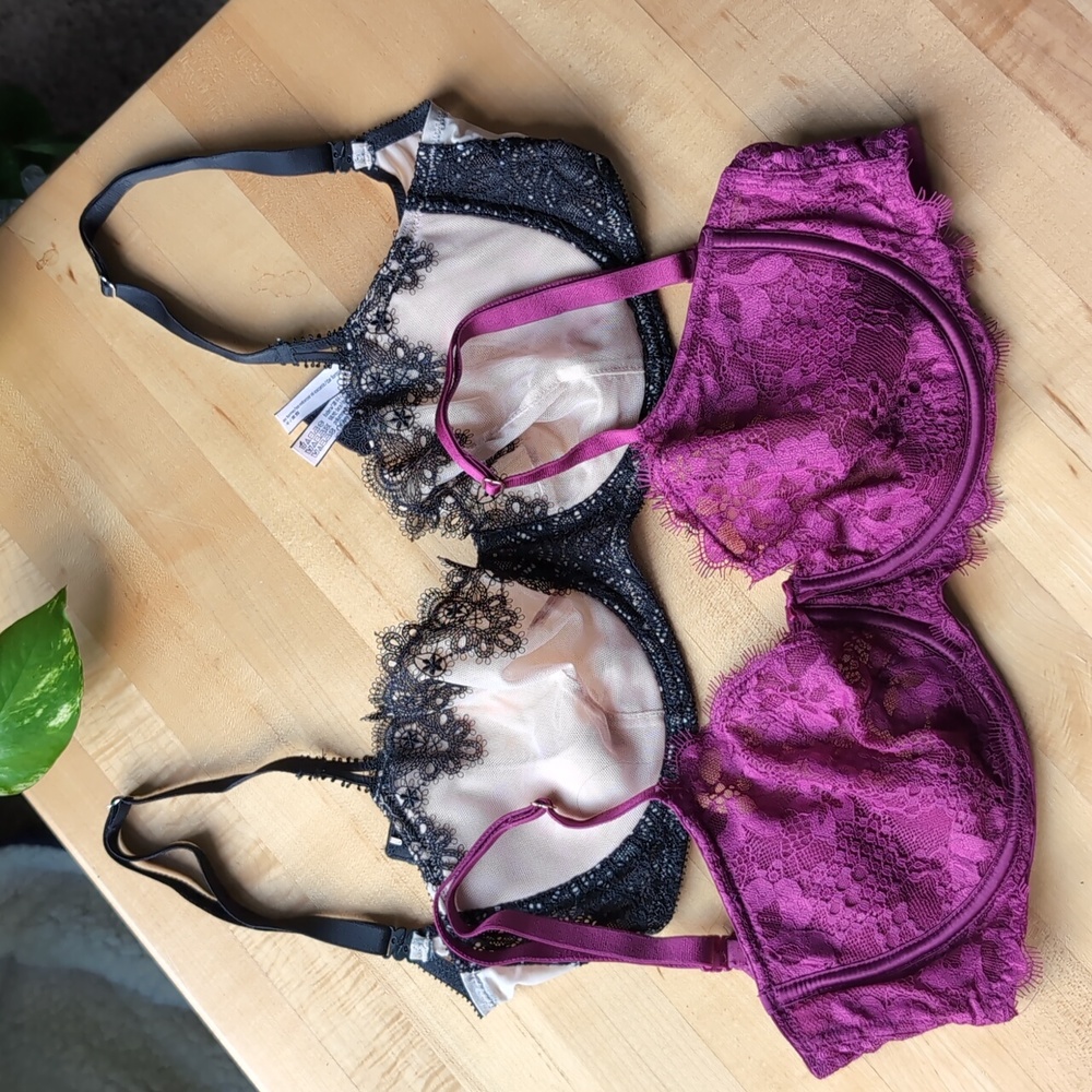 Two 32 DDD Victoria Secret Dream Angels push-up without padding bras